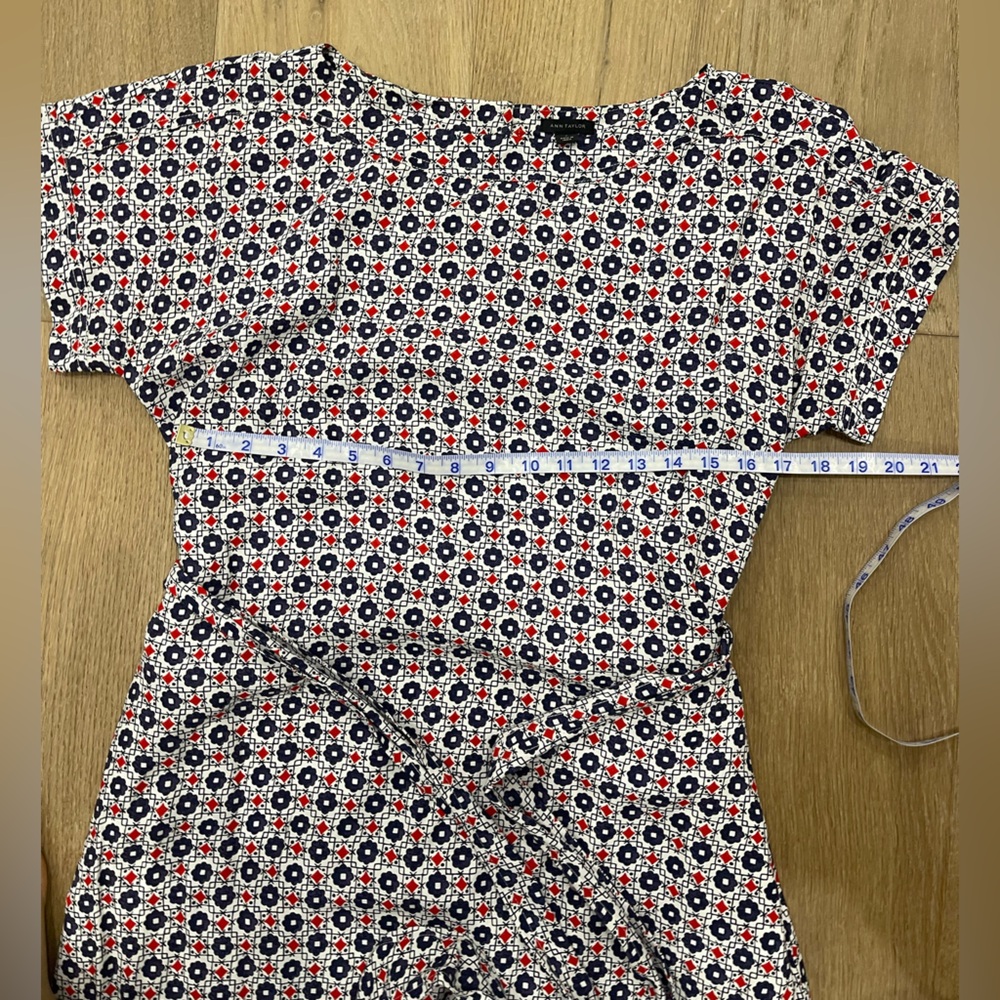 Ann Taylor Floral Patterned Dress - Red, Blue, White - Picture 5 of 6